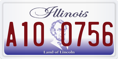 IL license plate A100756