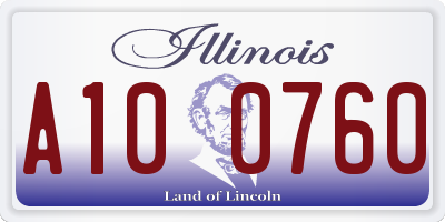 IL license plate A100760