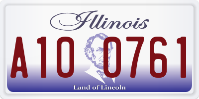 IL license plate A100761