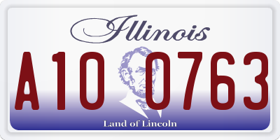 IL license plate A100763
