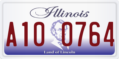 IL license plate A100764