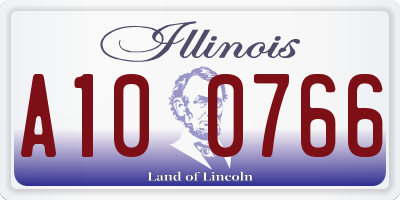 IL license plate A100766
