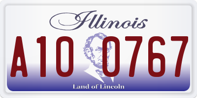 IL license plate A100767