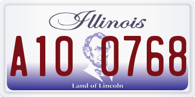IL license plate A100768