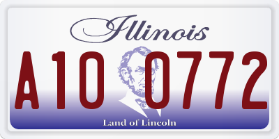 IL license plate A100772
