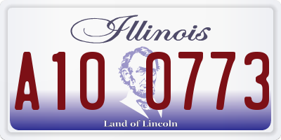 IL license plate A100773