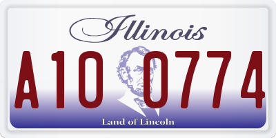 IL license plate A100774