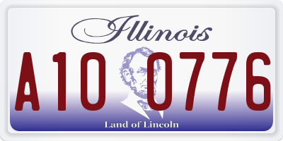 IL license plate A100776