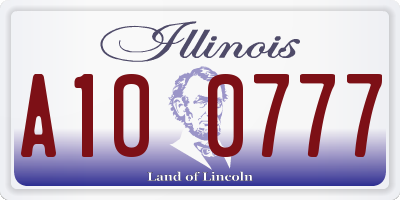 IL license plate A100777