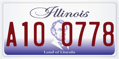 IL license plate A100778