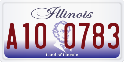 IL license plate A100783