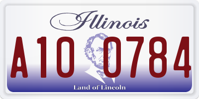 IL license plate A100784
