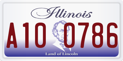 IL license plate A100786