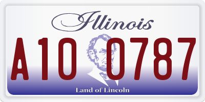 IL license plate A100787