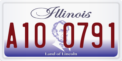 IL license plate A100791