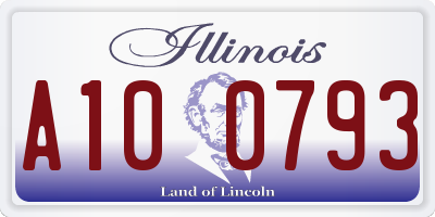 IL license plate A100793