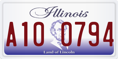 IL license plate A100794