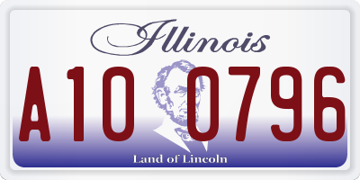 IL license plate A100796