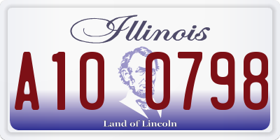 IL license plate A100798