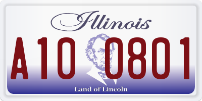 IL license plate A100801
