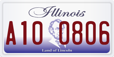 IL license plate A100806