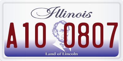 IL license plate A100807