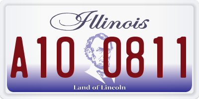 IL license plate A100811