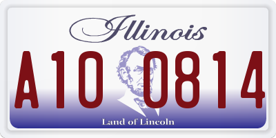 IL license plate A100814