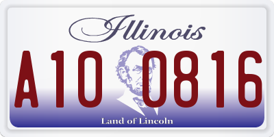 IL license plate A100816