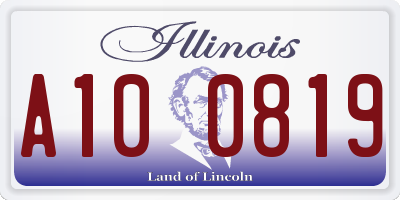 IL license plate A100819