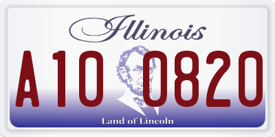 IL license plate A100820