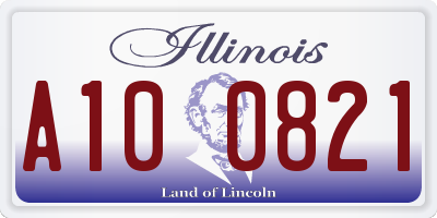 IL license plate A100821