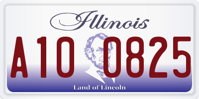 IL license plate A100825
