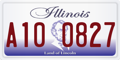 IL license plate A100827