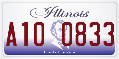 IL license plate A100833