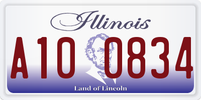 IL license plate A100834