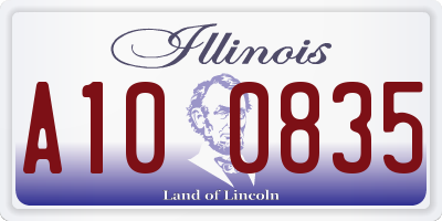 IL license plate A100835
