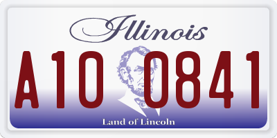 IL license plate A100841