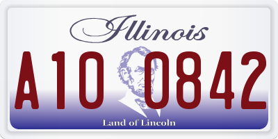 IL license plate A100842