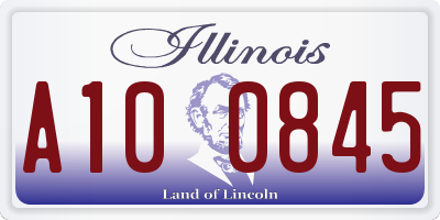 IL license plate A100845