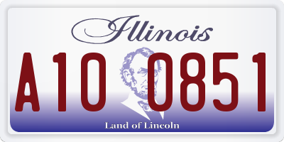 IL license plate A100851