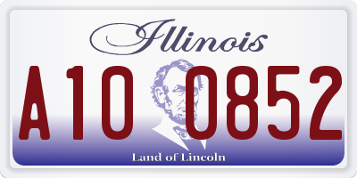 IL license plate A100852
