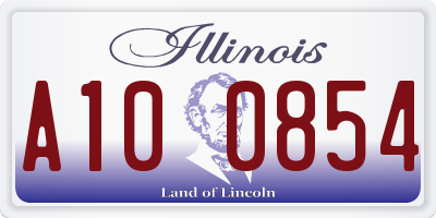 IL license plate A100854