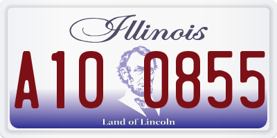 IL license plate A100855
