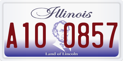 IL license plate A100857