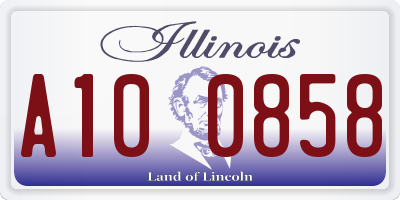 IL license plate A100858