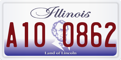 IL license plate A100862
