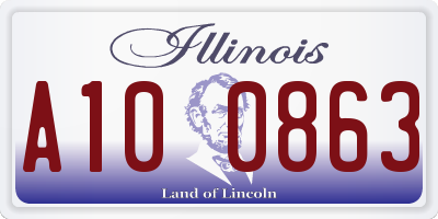 IL license plate A100863