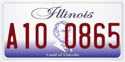 IL license plate A100865