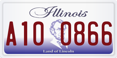 IL license plate A100866
